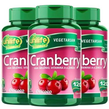 Imagem de KIT 3 POTES - Cranberry Com Selênio + Vitamina A e Zinco - 120 Cápsula
