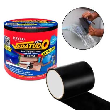 Imagem de Fita Adesiva Emborrachada Prova D'água Dryko 1,5m Vedatudo Flexível Mu