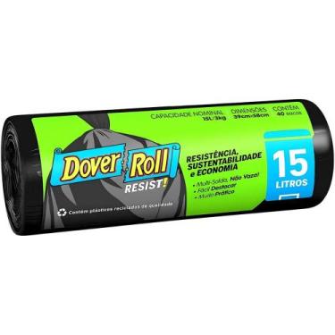 Imagem de Saco Para Lixo Resist! Preto 15L 40un - Dover Roll - Dover-Roll
