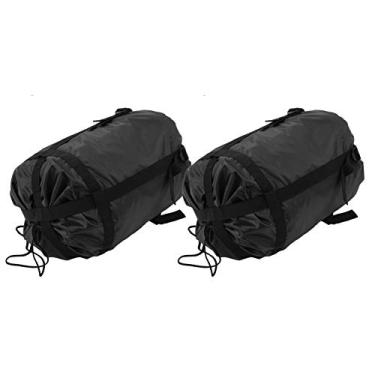 Imagem de SPYMINNPOO Saco de Armazenamento de Compressão Preto para Acampamento Ao Ar Livre para Saco de Dormir Adulto, Design de Cordão Durável, 2 Peças para Acampamento e Montanhismo