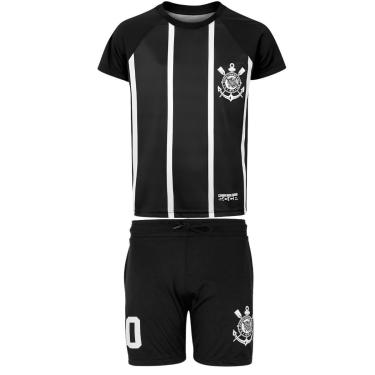 Imagem de Kit Camisa e Calção Infantil Corinthians Oficial-Masculino