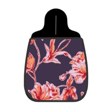 Imagem de Lixeira De Carro Organizador Lixinhocar Flores Laranja Fundo Roxo