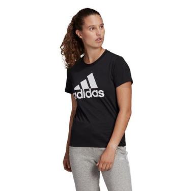Imagem de Camiseta Adidas Essentials Logo Adidas Feminina, Preto, Branco, P