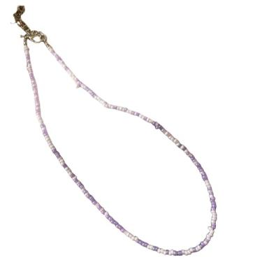 Imagem de TINCOLIA Colar colorido feito à mão com contas étnicas, gargantilha, corrente boêmia com joias