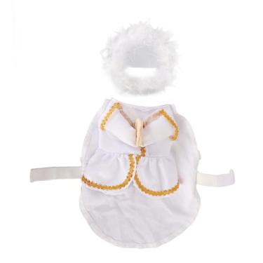 Imagem de Ainoli anjo animal de estimação traje resistente à abrasão confortável único requintado engraçado cosplay roupas para animais de estimação para festa (eu)