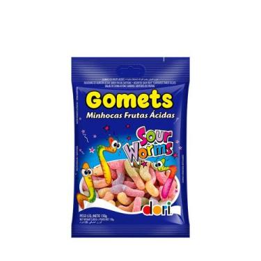 Imagem de Bala de Goma Minhocas Sabor de Frutas Gomets - Dori