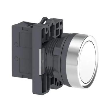 Imagem de Botão redondo branco Ø 22 - Redefinição de mola embutida - 1NO XA2EA11