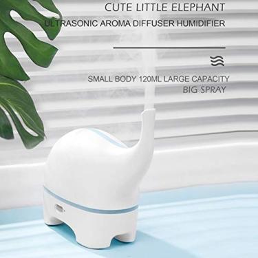 Imagem de CUOFYUNL Ultrasonic Difusor Umidificador Pequeno Elefante Estilo Essencial Óleo Difusor 120ML Portátil Sem Água Desligamento Automático Colorful Luz Noturna para Home Office
