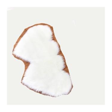 Imagem de Tapetes em forma de coração duplo tapete macio macio felpudo tapete de cabeceira tapete de decoração de sala de estar (branco, 70 x 35 cm)