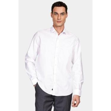 Imagem de Camisa Aramis Manga Longa Slim Sarja Pima Stretch Branco-Masculino