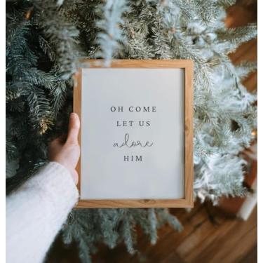 Imagem de Oh Come Let Us Adore Him Cartazes Impressão de Natal Moderna Pôster Arte de Parede Arte em Tela Cristã Casa Quarto Dormitório Decoração Sem Moldura