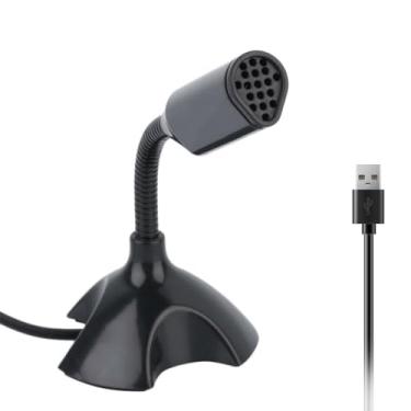 Imagem de Microfone USB para computador, ferramenta profissional de bate-papo em rede, Plug and Play, adequado para computadores desktop e laptop (preto)