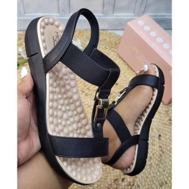 Imagem de Sandália Verde Caramelo Modare Ultra Conforto Feminina, Preto, 37