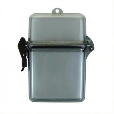Imagem de Caixa seca à prova d'água, pequena capa à prova d'água em cinza com vedação de trava para caiaque e surfe, armazenamento compacto para chaves de telefone, cartões, fácil de transportar, 1 pacote
