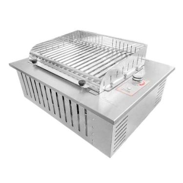 Imagem de Churrasqueira inox portátil embutir grelha argentina (gás glp encanado