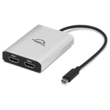 Imagem de OWC Adaptador USB-C para HDMI duplo 4K com DisplayLink - suporta 2 monitores 4K a 60Hz - compatível com Mac M1/M2/M3/M4, PC, ChromeOS - Plug & Play, universal, preto/prata