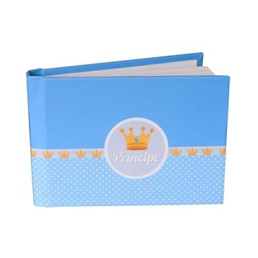 Imagem de Instalivro Álbum 10x15 Autocolante Horizontal para 20 fotos PRINCIPE AZUL Infantil Bebê Coroa