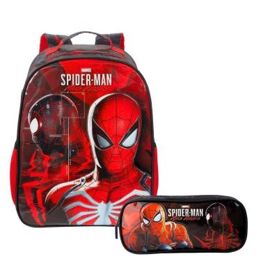 Imagem de Kit Mochila E Estojo Duplo Homem Aranha Spider Man - Xeryus