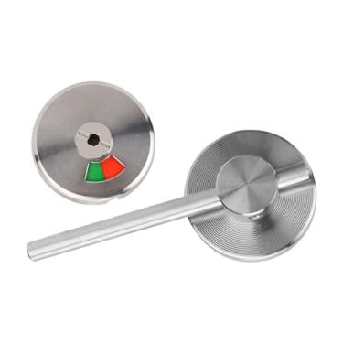 Imagem de Fechadura de porta com indicador de privacidade, verde brilhante, cor vermelha fácil de reconhecer ocupado vazio, com liga de zinco de aço inoxidável escovado, para banheiro público, banheiro