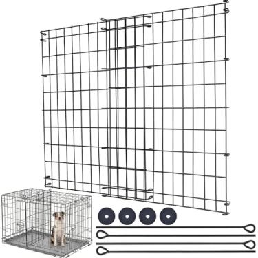 Imagem de Painel divisor de gaiola para cães, inclui 2 painéis de metal, 4 bielas e 4 espaçadores, divisor de canil de metal ajustável, 70 cm de altura, largura ajustável de 46 a 88 cm, serve para caixa grande