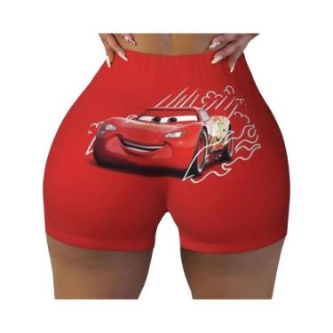 Imagem de Shorts De Yoga Personalizados Para Mulheres Com Estampa Do Carro Light