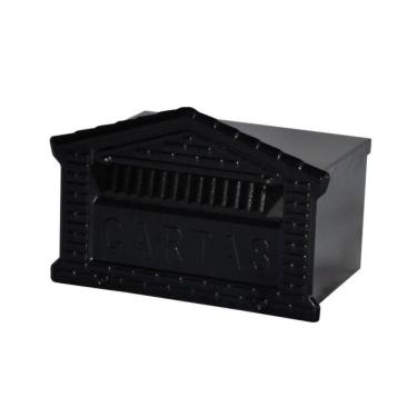 Imagem de Caixa De Correio Cartas Tijolinho Preta Embutir 15x21x12cm