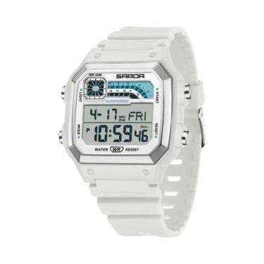 Imagem de Relógio Digital Cronógrafo LED À Prova D'Água Para Homens SANDA, Relóg