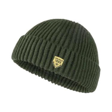 Imagem de Gorro De Lã Tricotado Para Homens, Cor Sólida, Estilo De Rua Para Casa