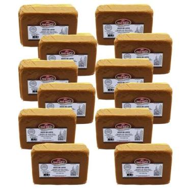 Imagem de Doce de leite tablete puro 450g doce vovo mario - kit 12 unidades