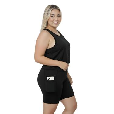 Imagem de Bermuda Fitness Com Bolsos Laterais Plus Size-Feminino