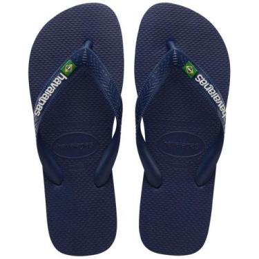 Imagem de Chinelo Havaianas Brasil Logo, Azulmarinho, 39/40