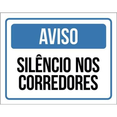 Imagem de Kit 10 Placas Aviso Silêncio Nos Corredores 36X46
