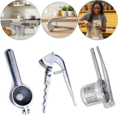 Imagem de Kit Cozinha Espremedor De Limão Amassador De Batata E Alho - Ph Metais