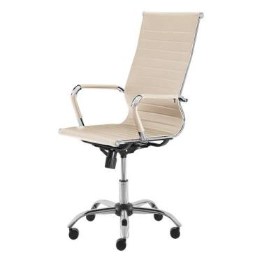 Imagem de Cadeira Presidente Escritório Ergonômica Esteirinha Couro Giratória Aj