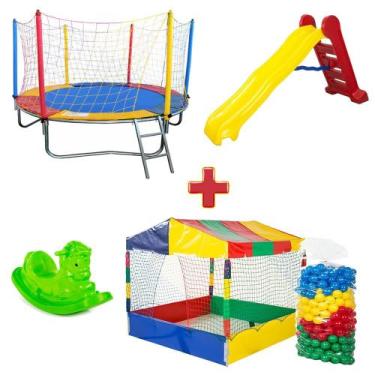 Imagem de Cama Elástica Pula Pula 2,30m Nacional + Piscina de Bolinhas 1,50m + 5