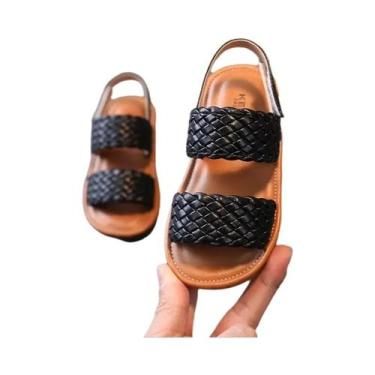 Imagem de Sandálias Trançadas Para Meninas Com Ponta Aberta, Confortáveis E Anti