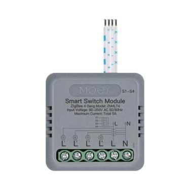 Imagem de Módulo De Interruptor Mini Smart WiFi Zigbee 1-4 Gangue Com Controle D