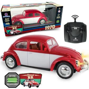 Imagem de Carrinho Controle Remoto Fusca Clássico Recarregavel Com Luz - Atacare
