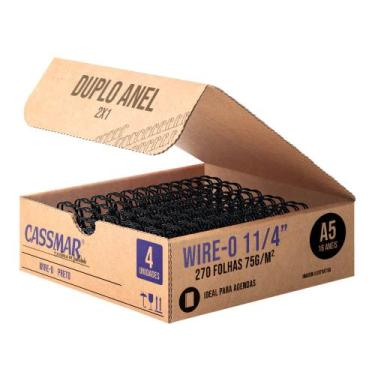 Imagem de Wireo para Encadernação 2x1 A5 Preto 1 1.4 para 270 fls 04un - Cassmar