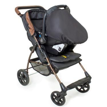 Imagem de Carrinho Romano Preto Cobre G22 com Bebê Conforto Grid Galzerano