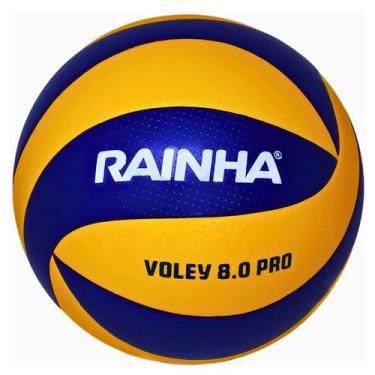 Imagem de Bola Volei Rainha 8.0 PRO, Amarelo, Azul