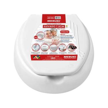 Imagem de Assento Sanitário Idoso Elevado 7,5cm Retangular Life Vaso Celite 1.6g