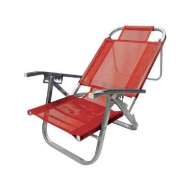 Imagem de Cadeira De Praia Copacabana 5 Posições Vermelha Botafogo - Botafogo La