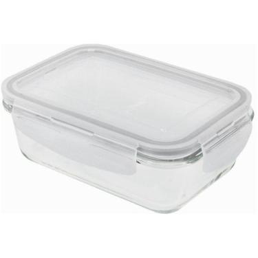 Imagem de Pote de Vidro com Tampa Oikos Transparente Retangular Hermético 330ML,