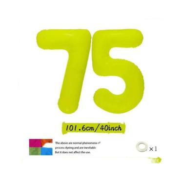 Imagem de Balões Digitais Fluorescentes Amarelo Neon Para Decorações De Aniversá