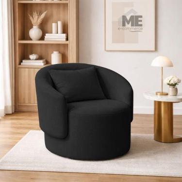 Imagem de Poltrona Organica Maitê Sala Recepçao Tecido Buche cor:preto - ME, pre