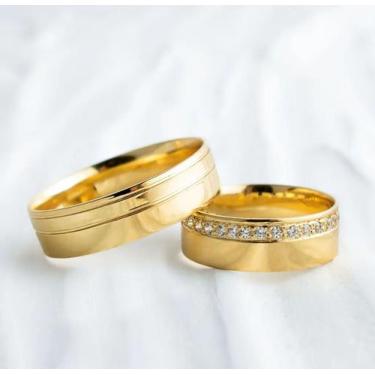 Imagem de Par De Alianças Casamento Ouro 10k 6mm - Believe jóias