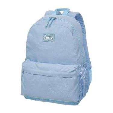 Imagem de Mochila Escolar Notebook Costas Coca-Cola Flat Azul Claro-Unissex