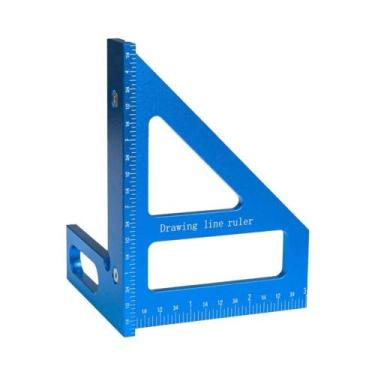 Imagem de Esquadro Triangular De Liga De Alumínio 45/90 Graus Com Transferidor P
