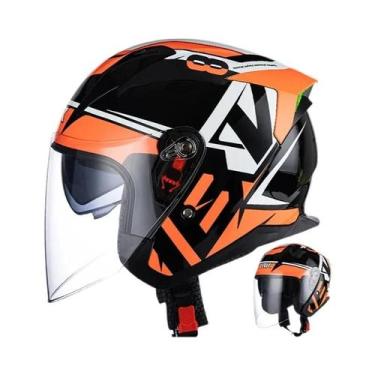 Imagem de Capacete De Motocicleta Retrô Com Viseira Dupla, ABS, Anticolisão, Seg